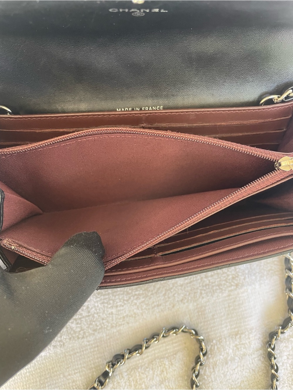 🖤AUTH. CHANEL CLASSIC FLAP LONG WALLET WITH SILVER TONE HARDWARE 🖤 - Picture 6 of 11